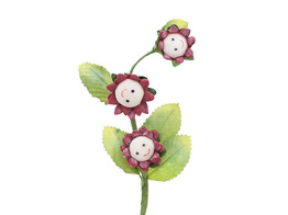  Smile  3 fleurs bordeaux