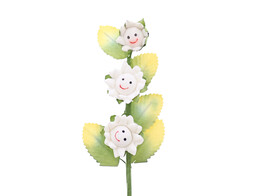  Smile  3 flowers white