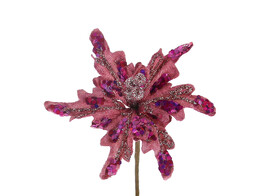 Bloem pailletten oud roze