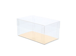 PVC doos met deksel  10 x 6 x 5 cm met goudkarton         Z116
