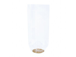 PP crossed bottom bag 75 x 280 mm with glued round bottom gold  Z124