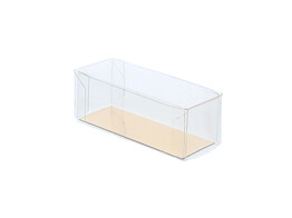 PVC box with lid 8 x 3 x 3 cm and gold cardboard           Z117