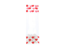 PP blokbodemzak bedrukt hartjes 70   40 x 220 mm