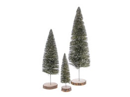 Kerstbomen  brush  groen besneeuwd deco S/3