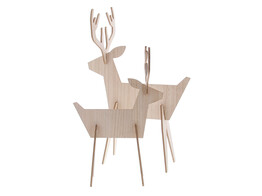 Houten hert deco S/2