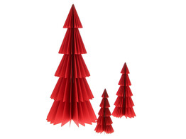Weihnachtsbaume Origami rot S/3