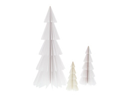Weihnachtsbaume Origami  Weiss S/3