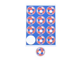 Sticker 6 35 cm football French colours