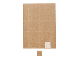 Sticker square on A4 35 x 35 mm kraft
