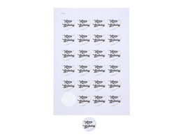 Autocollant 4 cm  Happy Birthday  avec guirlande de drapeaux PM