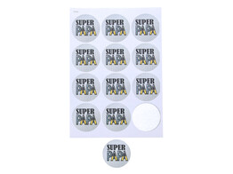 Sticker 6 35 cm  Metal  Super Papa