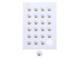 Sticker 4 cm  Super papa  Snor KM