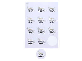 Sticker 6 35 cm  Super papa  Snor GM