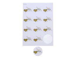Sticker 6 35 cm  Golden Heart  super MAMAN