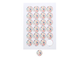 Sticker 4 cm  Flowery  zonder tekst
