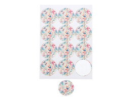 Sticker 6 35 cm  Flowery  zonder tekst
