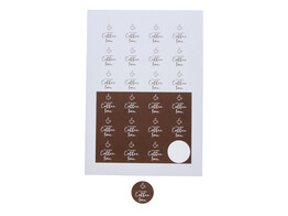 Sticker 4 cm  Lines  It s always coffee time