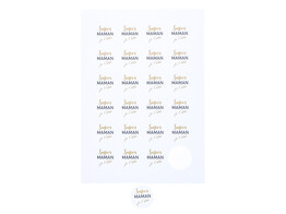 Sticker 4 cm Super MAMAN je t aime