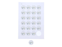 Sticker 4 cm  Bunny Genius  geel
