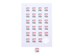 Autocollant 4 cm  I Love You 