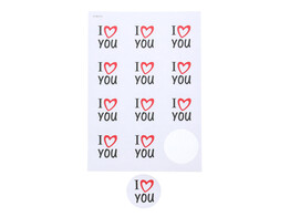 Autocollant 6 35 cm  I Love You 