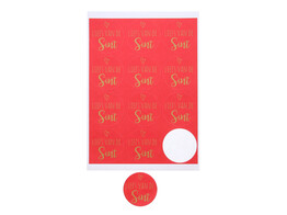 Autocollant 6 35 cm  Liefs van de Sint  avec coeur rouge - or
