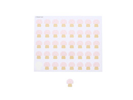 Autocollant brillant champignon  Champy  PM rose claire