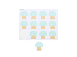 Autocollant brillant champignon  Champy  GM bleu clair