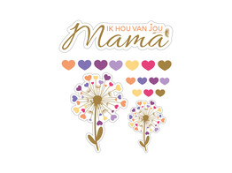Raamsticker blinkend  Dandelion  Mama ik hou van je