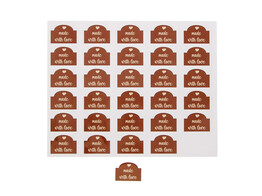 Sticker glossy  made with love  SM brown