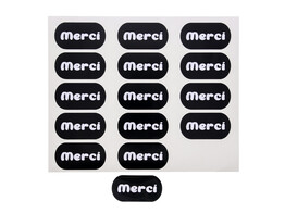 Sticker glossy  Merci  LM black