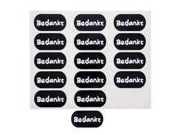Sticker glossy  Bedankt  oval LM black