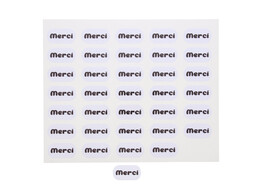 Sticker glossy  Merci  SM white