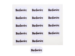 Sticker glossy  Bedankt  oval LM white