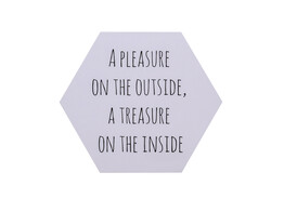 Sticker glossy  A pleasure on the outside  a treasure on the inside  LM black