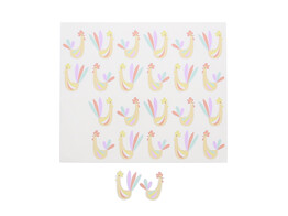 Autocollant brillant  Color Plume  poule et coq PM