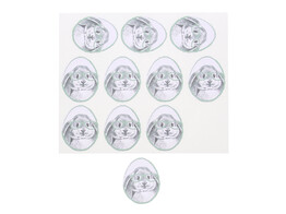 Sticker glossy  Bunny Genius  smokey green LM
