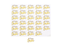 Sticker blinkend  Happy Easter  geel-goud KM
