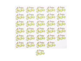 Sticker blinkend  Happy Easter  groen-goud KM