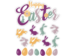 Raamsticker blinkend Bunny  Pompom  Happy Easter
