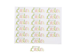 Sticker glossy bunny duo  Tricolor  HAPPY... LM