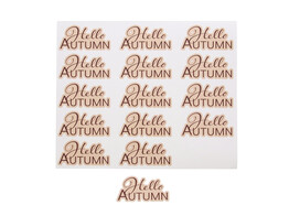 Autocollant brillant  Musky  Hello Autumn texte