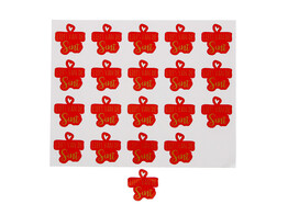 Autocollant brillant  Liefs van de Sint  avec coeur PM rouge