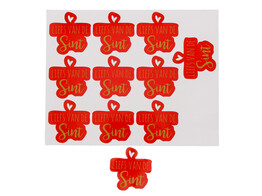 Autocollant brillant  Liefs van de Sint  avec coeur GM rouge