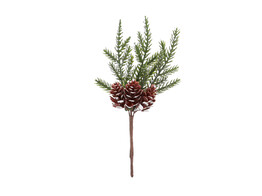 Branche de sapin avec 3 pommes de pin