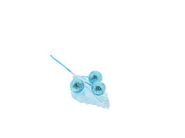 Piquet brillant 3 boules bleu glacier