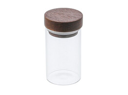 Jar with acacia lid 120 ml brown