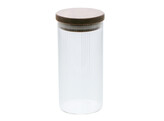 Voorraadpot geribbeld met acacia deksel 330ml
