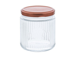 Jar ribbed with lid 140ml copper