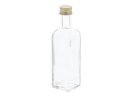 Glazen flesje vierkant 60ml met gouden dop